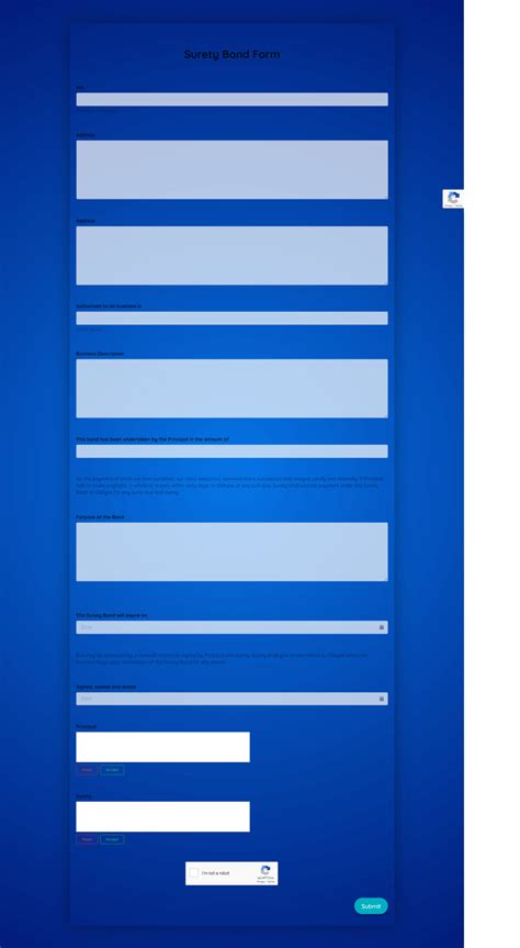 Surety Bond Form Template Formplus