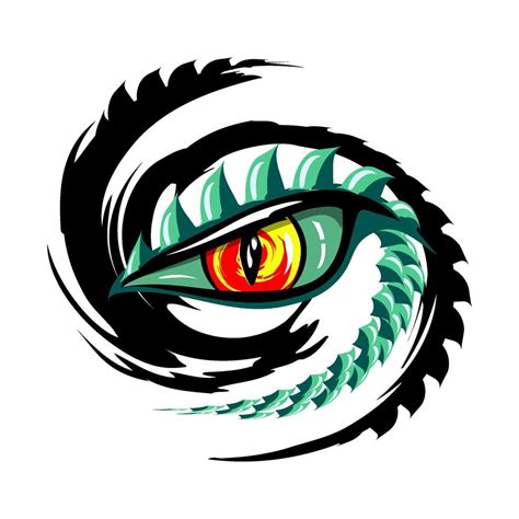 Dragon eye in manga and anime style. Dragon sign. 15619104 Vector Art ...