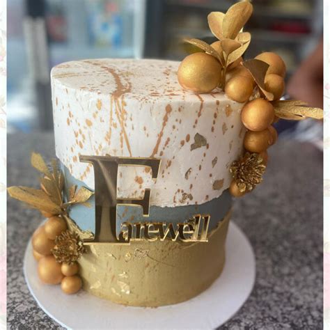 Gold Cream Farewell Cake Miss Cake