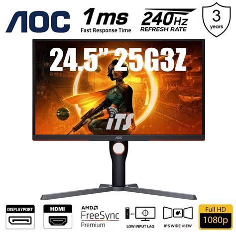 AOC 24 5 25G3ZM VA 25G3Z IPS 1ms 240Hz Gaming Monitor Freesync