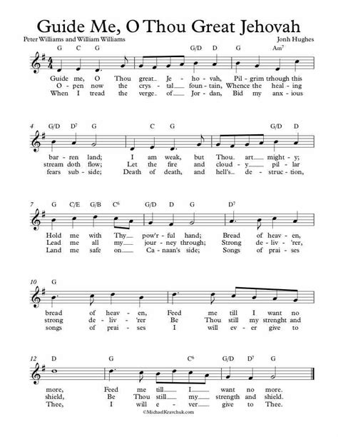 Free Lead Sheet Guide Me O Thou Great Jehovah Michael Kravchuk