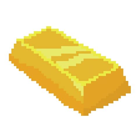 Minecraft Gold Ingot Pixel Art Template