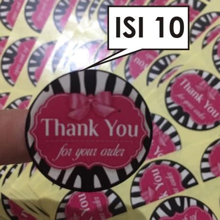 Jual Isi Stiker Thank You For Your Order Stiker Thankyou Stiker