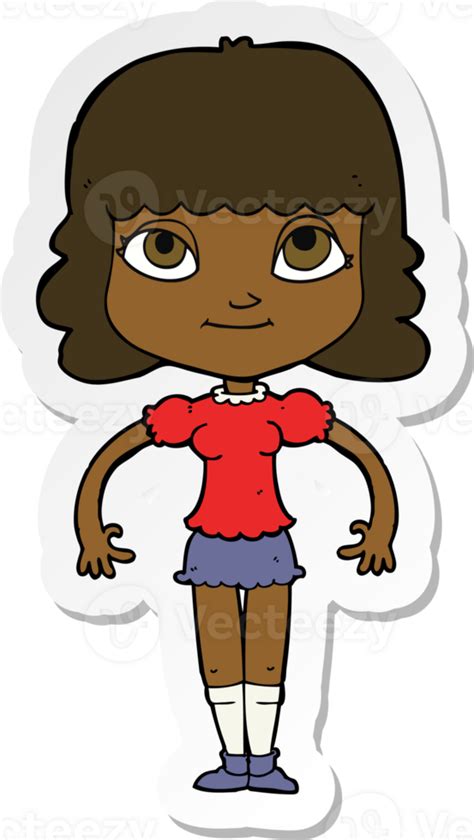 Pegatina De Una Niña De Dibujos Animados 39907441 Png