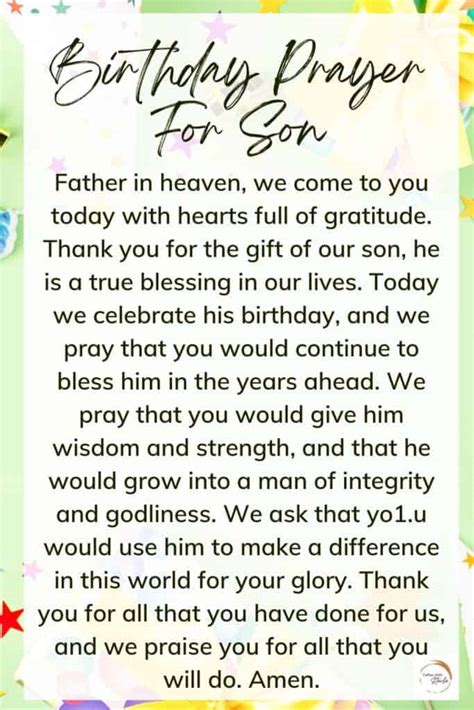 Best Prayer For My Son On His Birthday Coffee With Starla