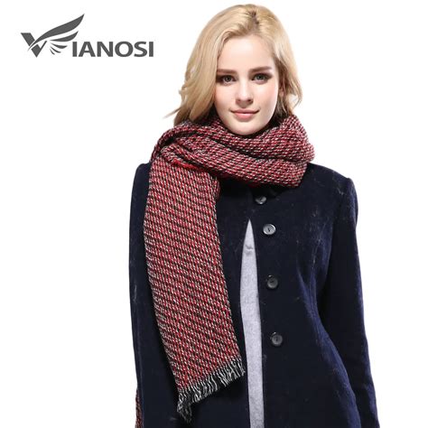 [vianosi] Warm Scarf Woman Thicken Brand Tassel Winter Scarves And Stoles Dual Purpose Long