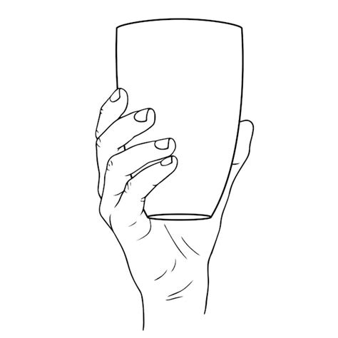 Premium Vector Hand Holds A Glass Or A Cup Of Water Coffee Or Tea