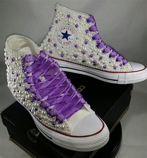 Converse Novia Zapatillas Bling And Perlas Personalizado Etsy Wedding