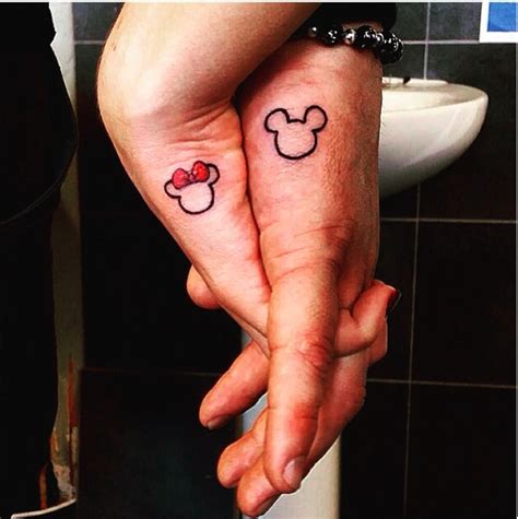 Mickey And Minnie Mouse Couple Tattoos