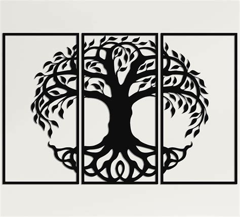 Amazon DEKADRON Metal Wall Art Tree Of Life 3 Panels Metal Tree