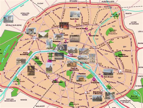 Carte De Paris Plan Des 120 Principaux Lieux