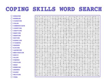 Coping Skills Word Search By Julia Braun Tpt