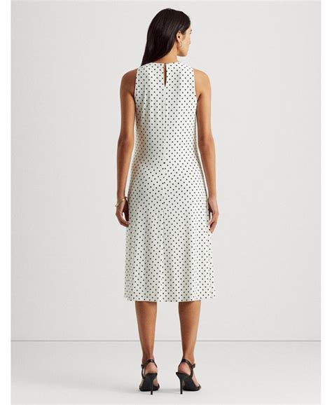 Lauren Ralph Lauren Polka Dot Jersey Midi Dress Macys