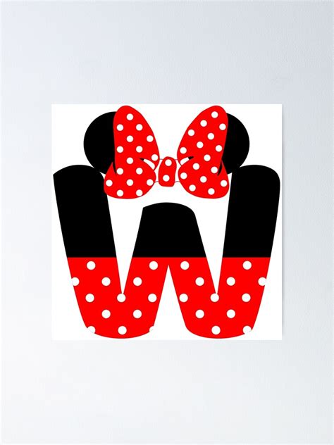 Minnie Monogram W Poster By Owlies Barn Redbubble