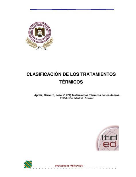 Clasificacion De Los Tratamientos Termicos Clasificaci N De Los