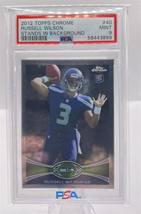 2012 Topps Chrome 40 Russell Wilson Stands In Background RC Rookie PSA