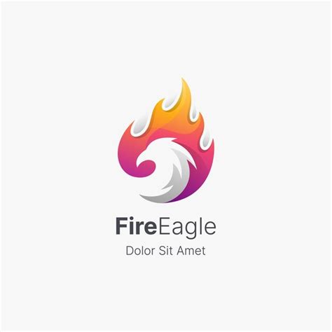 Premium Vector | Fire eagle with smooth gradient logo