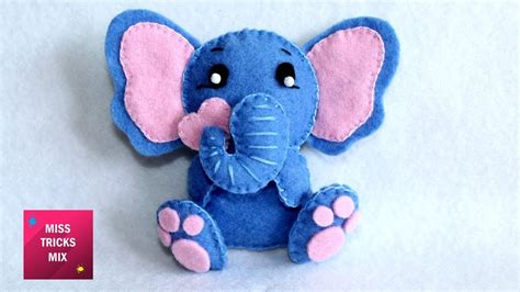 Cute Felt Elephant Diy How To Make Cute Felt Elephant Felt Crafts Youtube