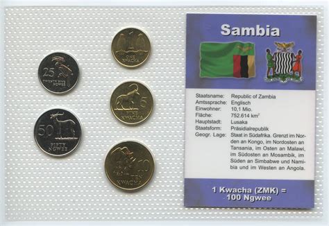 Sambia Zambia Ngwee Kwacha Kms Gn F Kursm Nzensatz