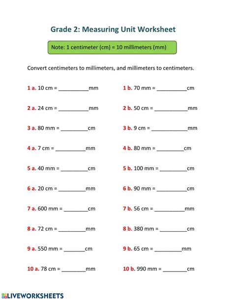 Converting Lengths Worksheet