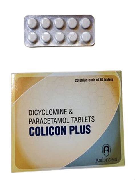 Colicon Plus Mg Antispasmodic Analgesic Dicyclomine Paracetamol