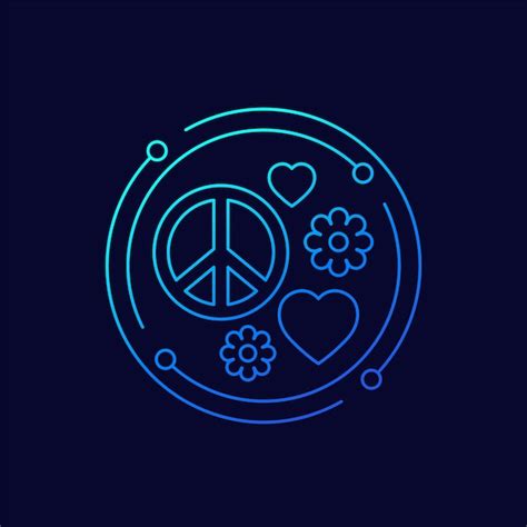 Premium Vector Peace And Love Icon Linear Design