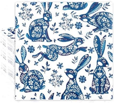 Amazon Jarthenaamcs Pack Easter Paper Napkins Chinoiserie Bunny