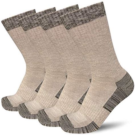 Aptyid Mens Moisture Control Cushioned Crew Work Boot Socks Khaki