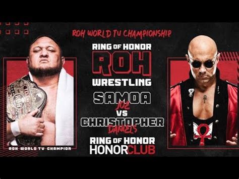 ROH World Televison Championship Samoa Joe Vs Christopher Daniels