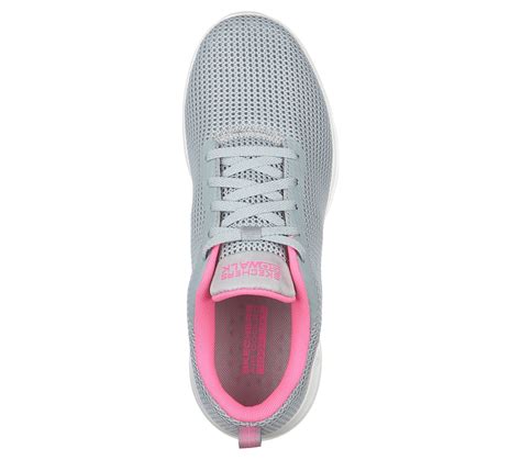 Skechers Grey/Pink Go Walk Joy Lace Up Shoes For Women - Style ID ...