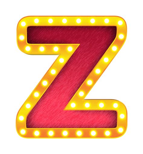 Z Retro Cinema Light Bulb Sign Alphabet 13090405 PNG