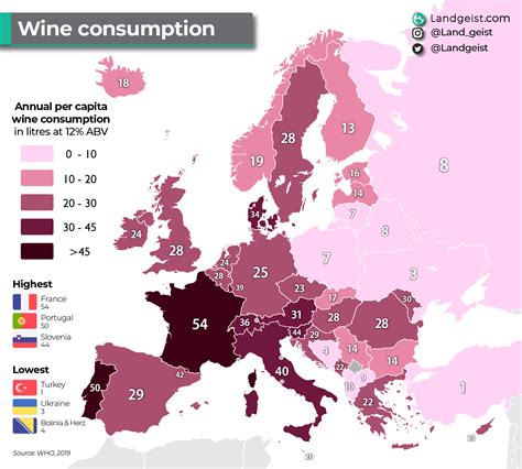 Which European Country Drinks The Most Wine Brilliant Maps