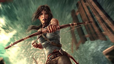 Lara Croft Con Arco Y Flecha Tomb Raider Lara Croft Juegos