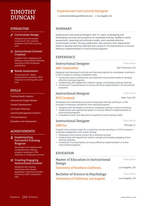 2 Instructional Designer Resume Examples And Guide For 2024