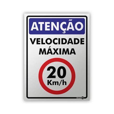 Placa Aten O Velocidade M Xima Km H