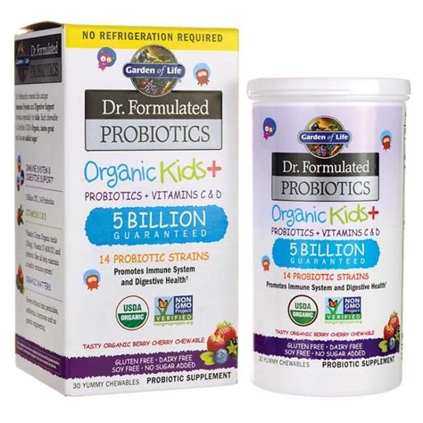 Garden of Life Dr. Formulated Probiotics Organic Kids+ - Berry Cherry 5 ...