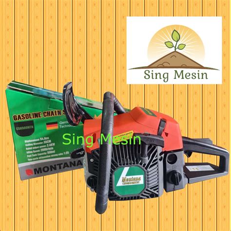 Jual Mesin Potong Kayu Chainsaw MONTANA Tipe CS 6500 MTN Complete Bar