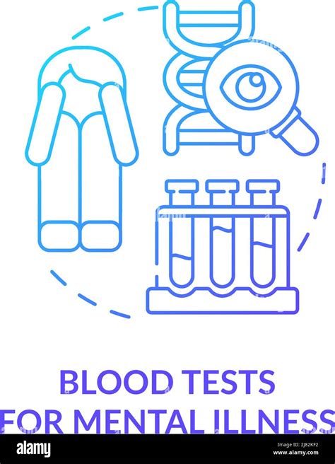 Blood Tests For Mental Illness Blue Gradient Concept Icon Stock Vector