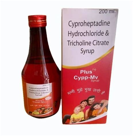 Ml Strawberry Cyproheptadine Hydrochloride Tricholine Citrate Syrup