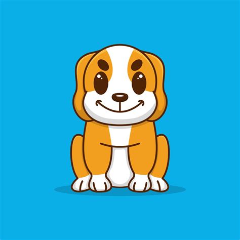 cute cartoon dog sitting 10790142 Vector Art at Vecteezy