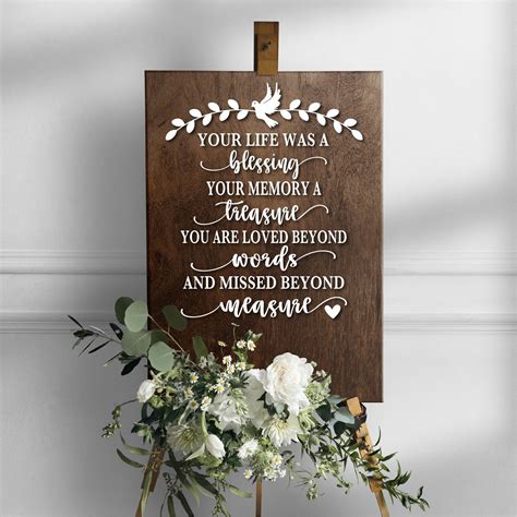 Loving Memory Sign Wedding Memorial Sign Memory Table Sign Etsy