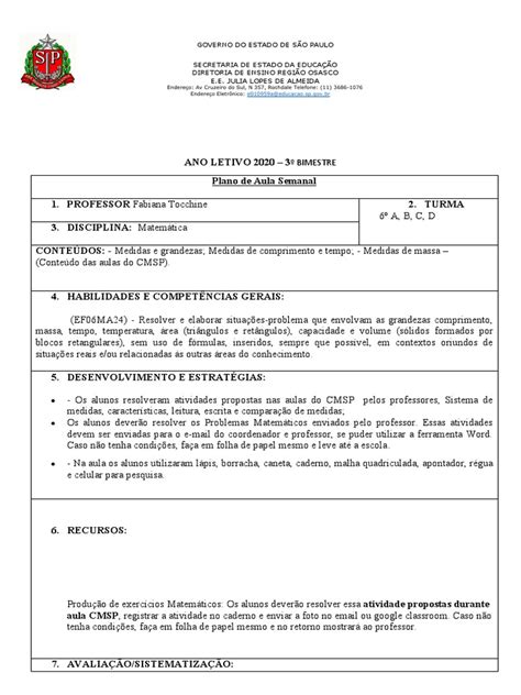 Planos De Aula E Atividades Para 2º Ano Matemática Ensino Fundamental