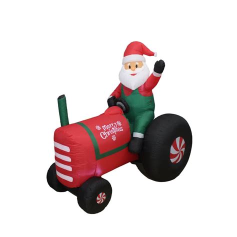 The Holiday Aisle® Santa Claus Drive Tractor Blow Up Holiday Yard