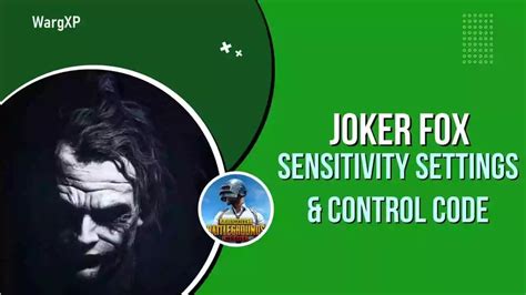 JOKER FOX PUBG Sensitivity Settings Controls Sensitivity Code