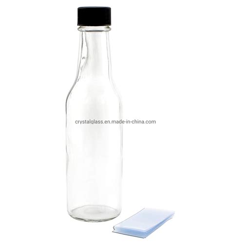 5oz 10oz Empty Hot Glass Sauce Woozy Bottle With Black Screw Replacement Caps Woozy Bottles