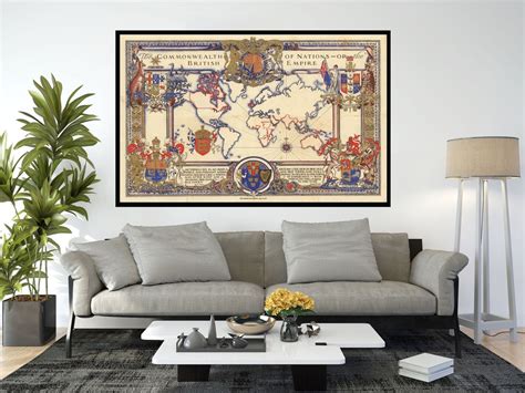 Old Map of British Empire, Vintage Pictorial Map Posters,vintage Map Art,vintage Map Poster ...