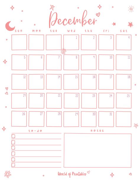 Free Printable Cute December Calendar and Planner Set | December ...