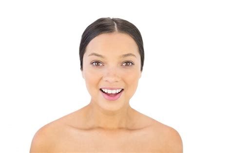 Premium Photo Attractive Brunette Smiling At Camera