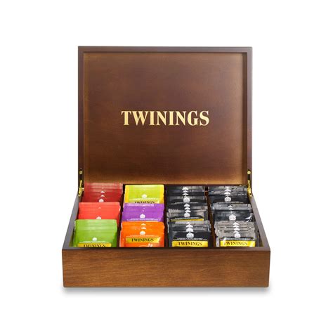 Twinings Deluxe Wooden Tea Box 12 Compartment Filled