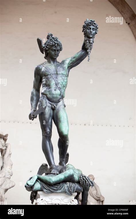 Bronze Statue Of Perseus With The Head Of The Medusa Loggia Dei Lanzi